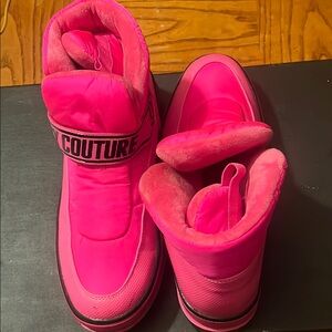 Juicy Couture Pink Winter Rain Boots with Cushioned Sole